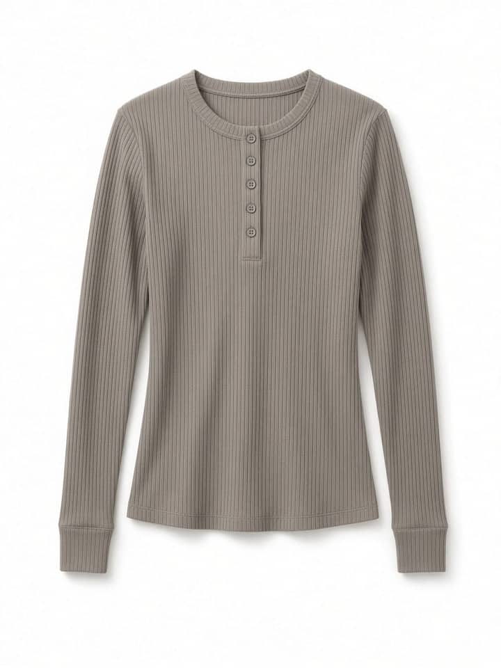 Ribbed Henley Top